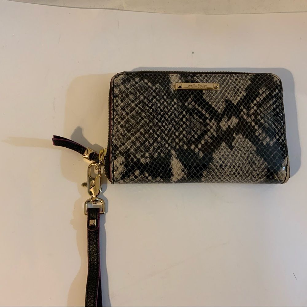 Stella & Dot Wallet Leather Small Snake Skin Zip Around Clutch